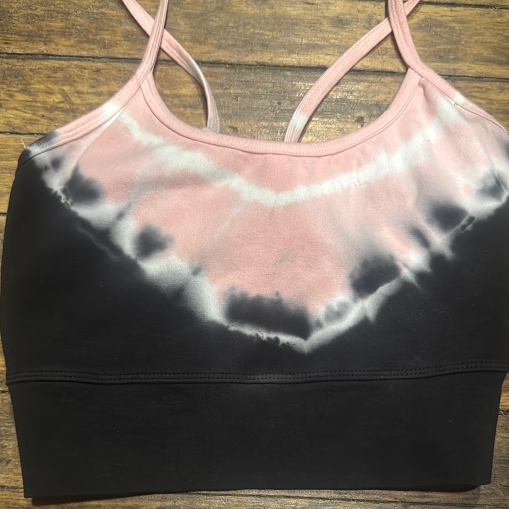 Pink and Black Tie-Dye Crop Top